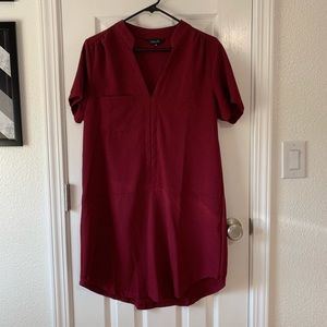 Burgundy shirt dress